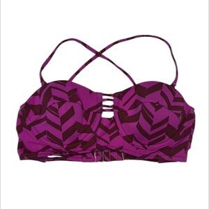 Billabong purple chevron print bikini swim top size small NWOT